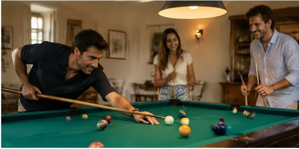 Vrienden spelen een spel aan tafel