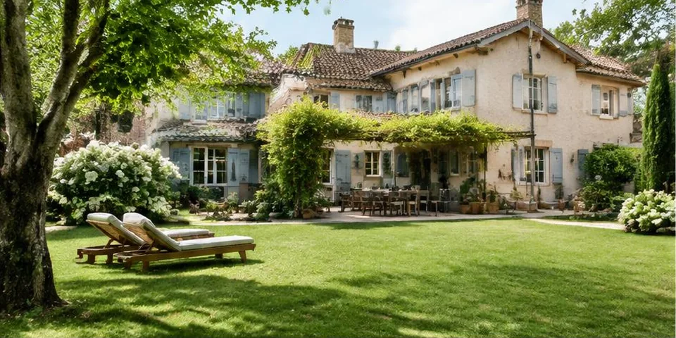 Vakantiehuis in een groene tuin