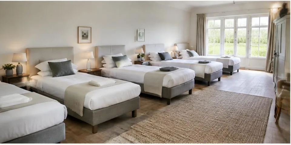Slaapkamer met meerdere bedden