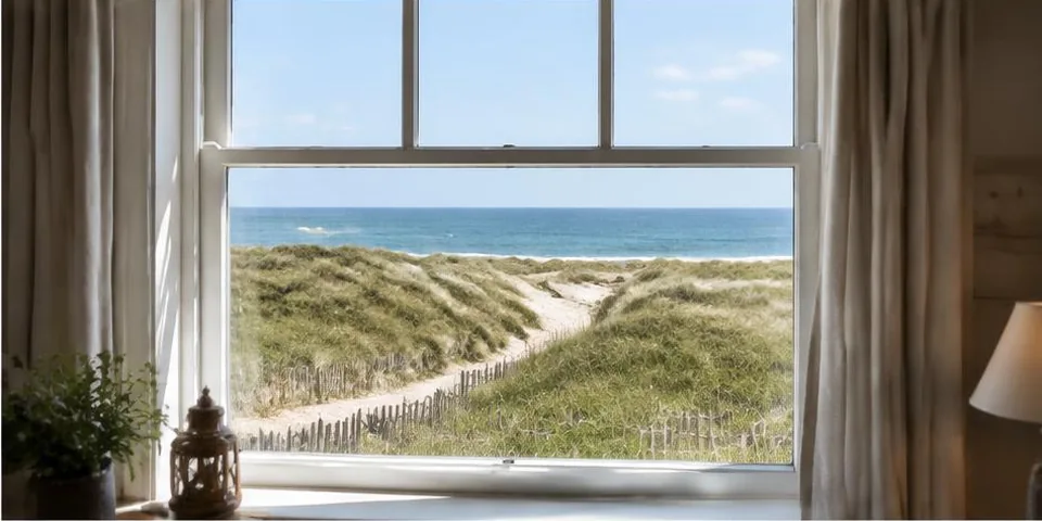 Lichte woonkamer met grote ramen