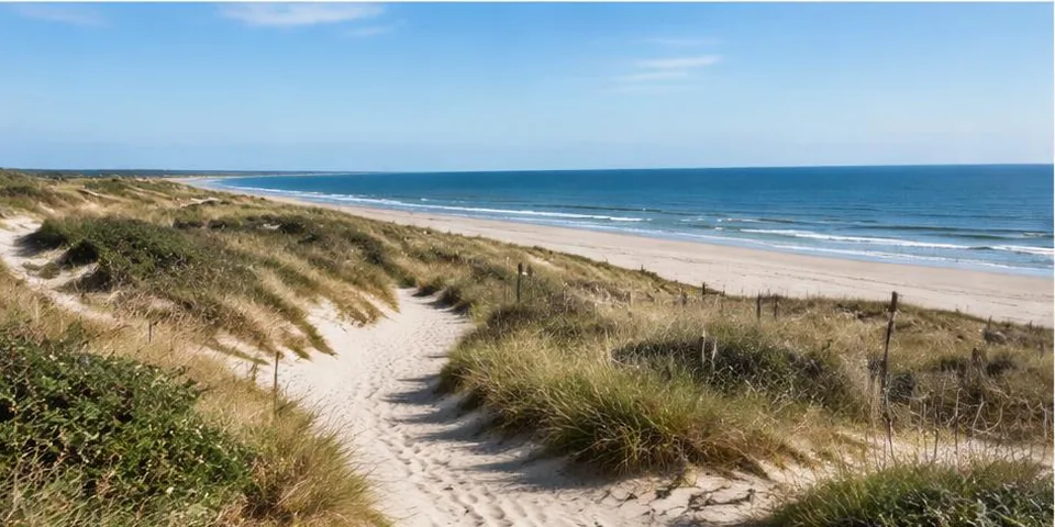 Duinen met zee op de achtergrond