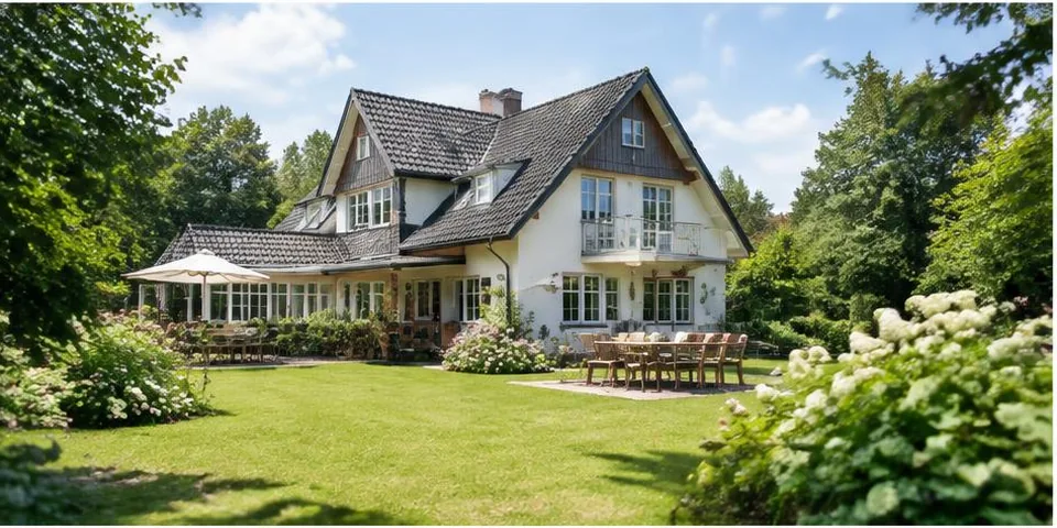 Vakantiehuis in een groene tuin