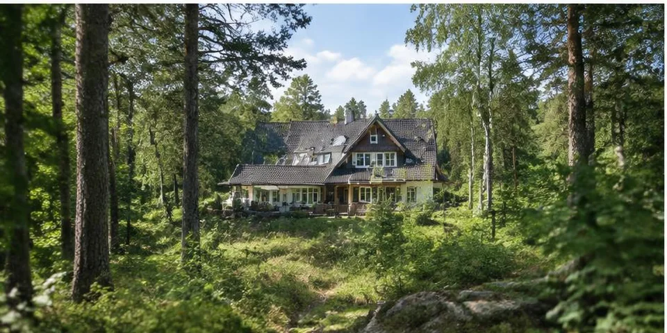 Vakantiehuis tussen hoge bomen