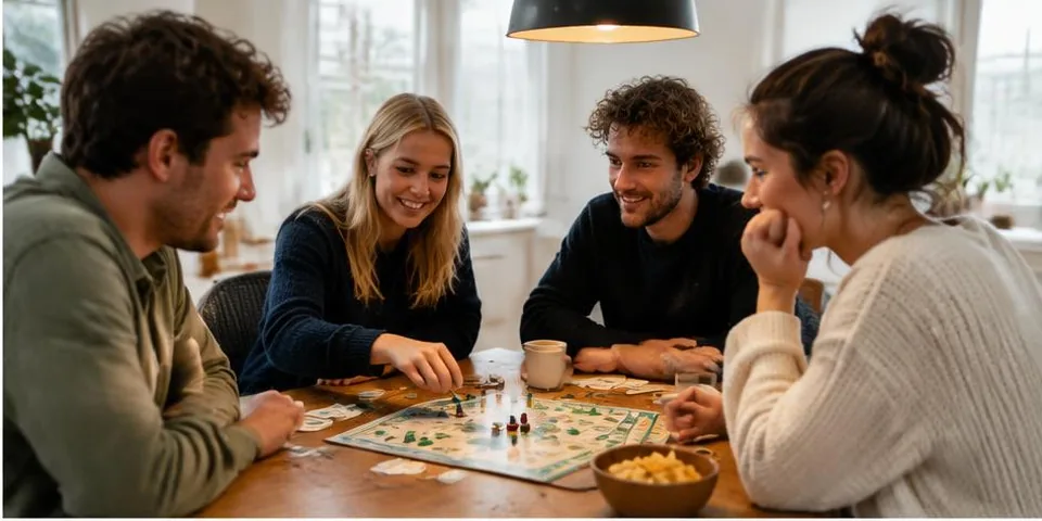 Vrienden spelen een bordspel