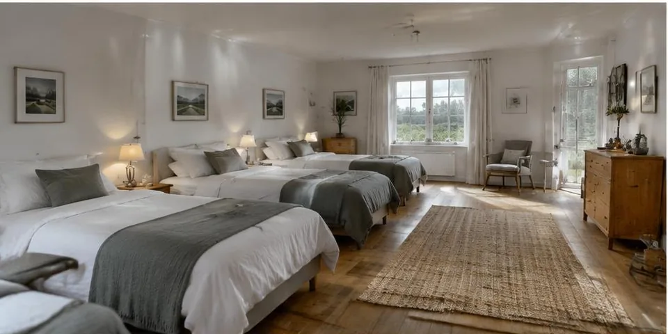 Slaapkamer met meerdere bedden