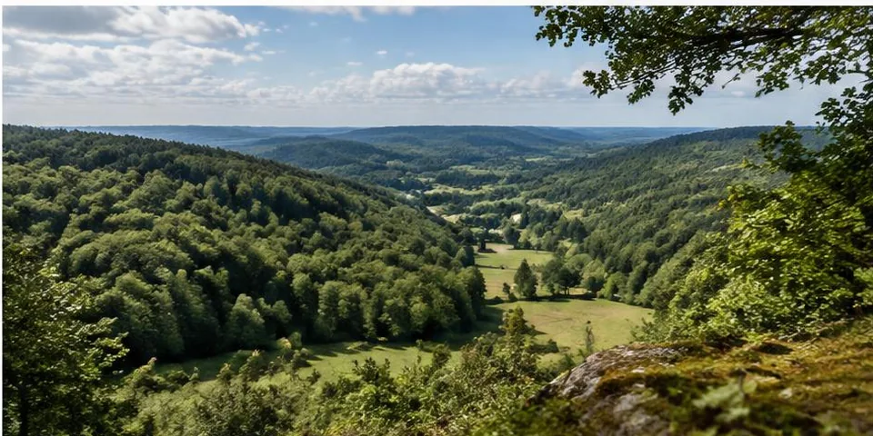 Groene bomen en een boslandschap